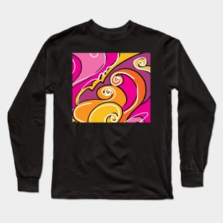 Colourful swirls in orange and pinks Long Sleeve T-Shirt